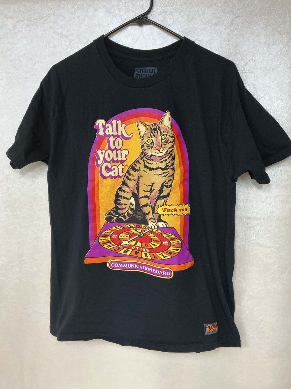 Steven Rhodes Talk to Your Cat Communication Board Black T-Shirt